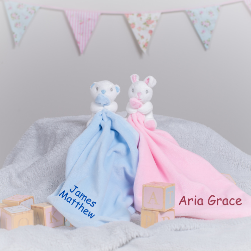 Personalised Comforter with Rattle