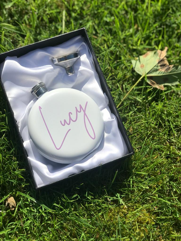 White Hip-flask (inc Gift box)